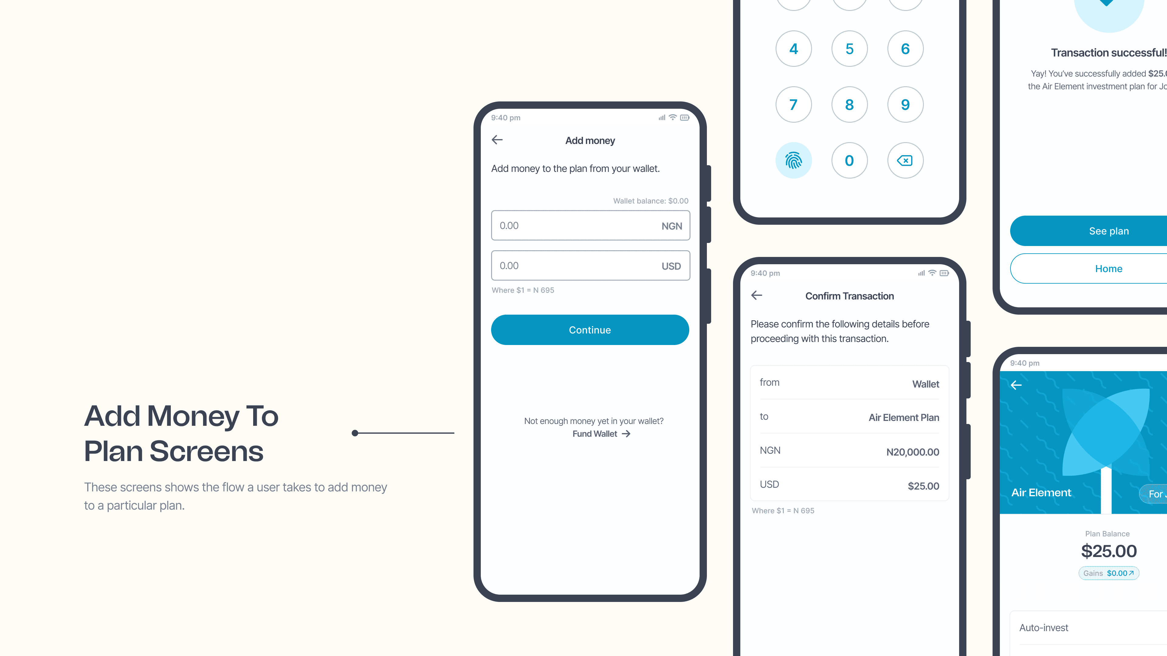 Cashback flow screens