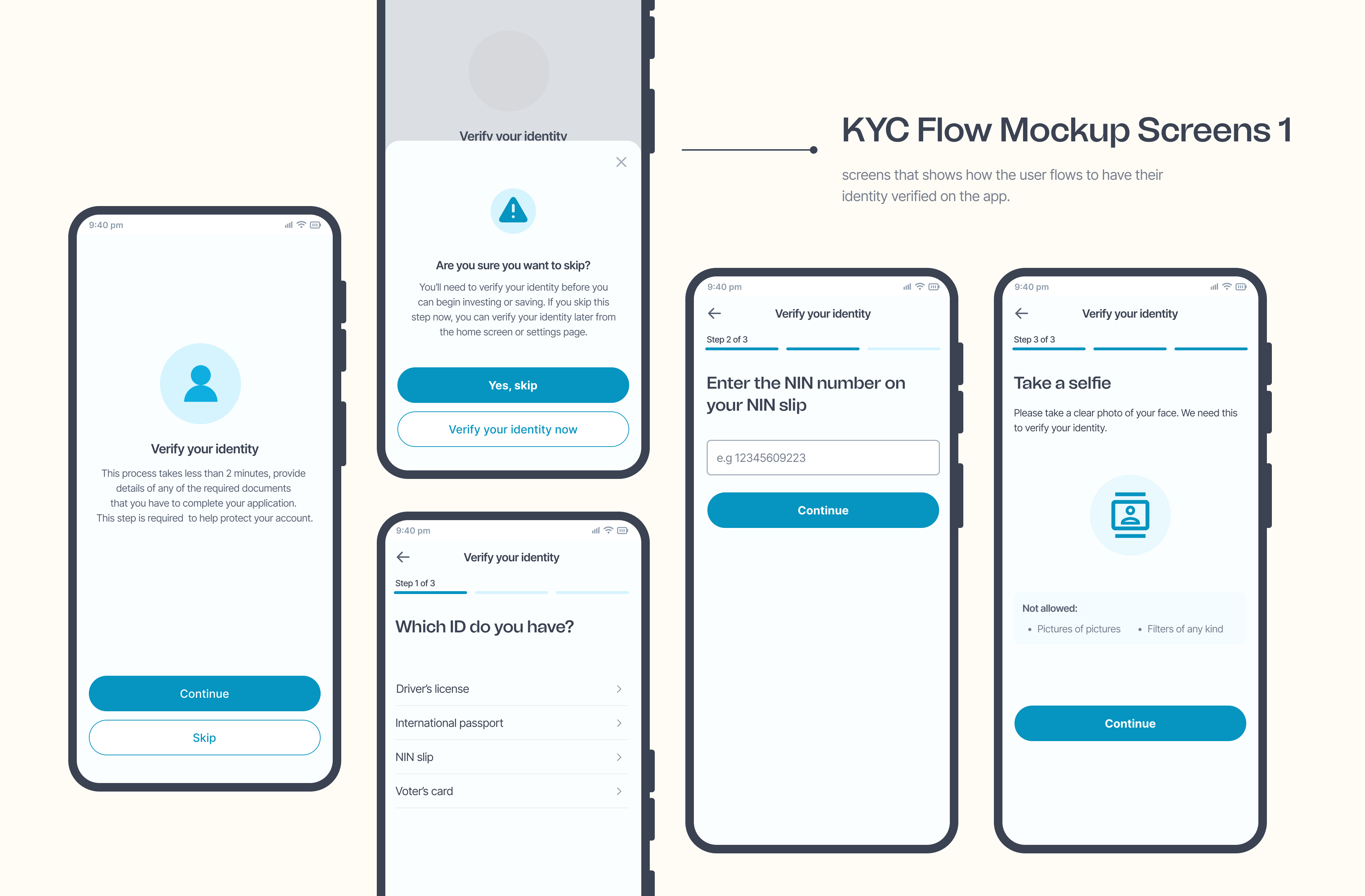 KYC flow mockup 1