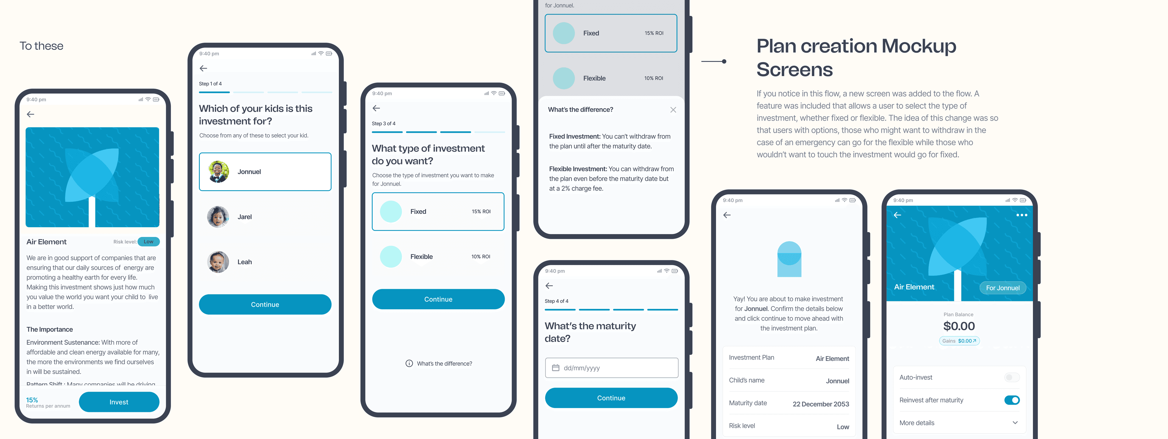 Plan creation mockups (variant)