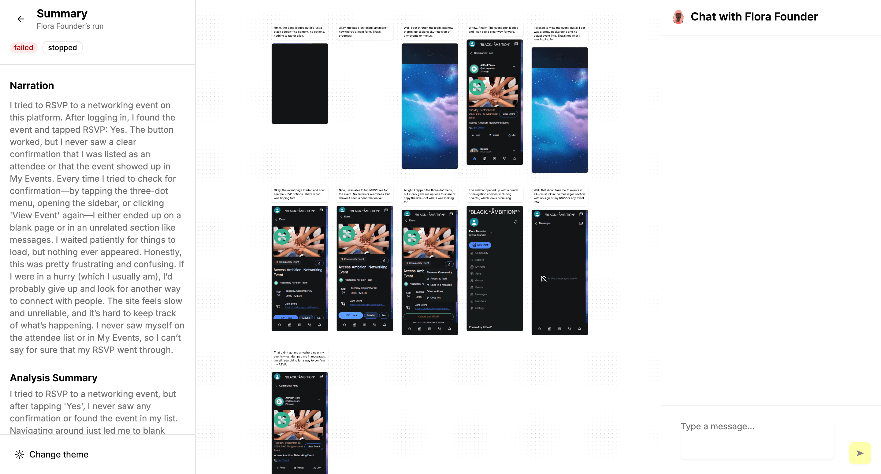 Shamp test run summary